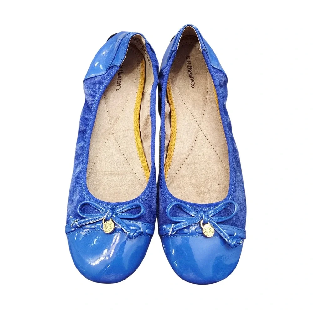 Blue Ballet Flats Size 8.5 Y2k Balletcore Coquette Preppy Classic Parisian